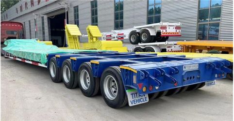 4 Line 8 Axle Low Bed Trailer will ship to Uganda