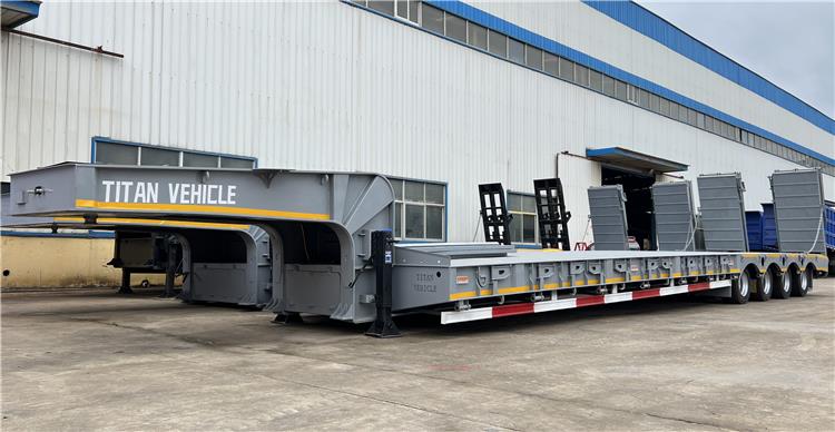 4 Axle 100 Ton Low Bed Semi Trailer for Sale in Zambia