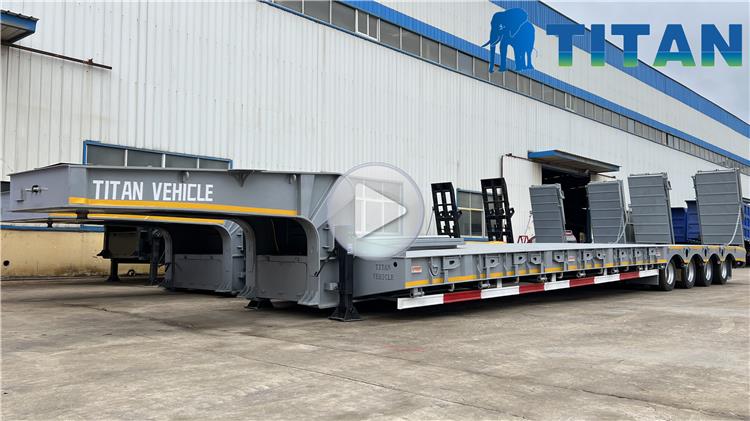 4 Axle 100 Ton Low Bed Semi Trailer for Sale in Zambia