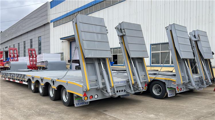 4 Axle 100 Ton Low Bed Semi Trailer for Sale in Zambia
