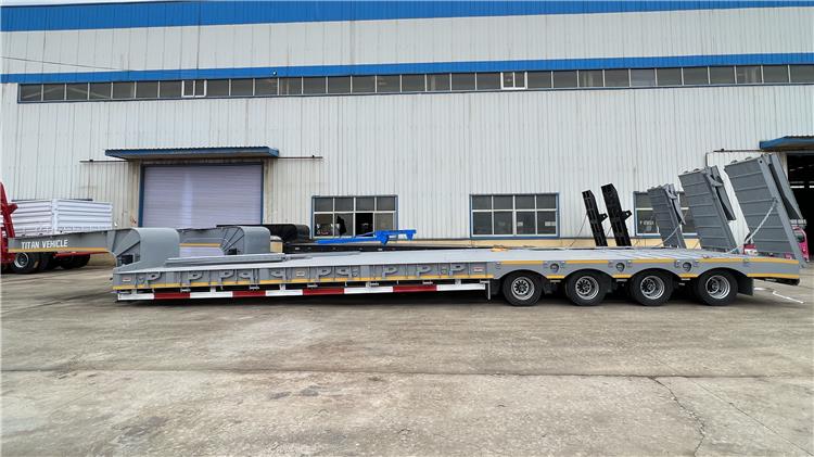 4 Axle 100 Ton Low Bed Semi Trailer for Sale in Zambia