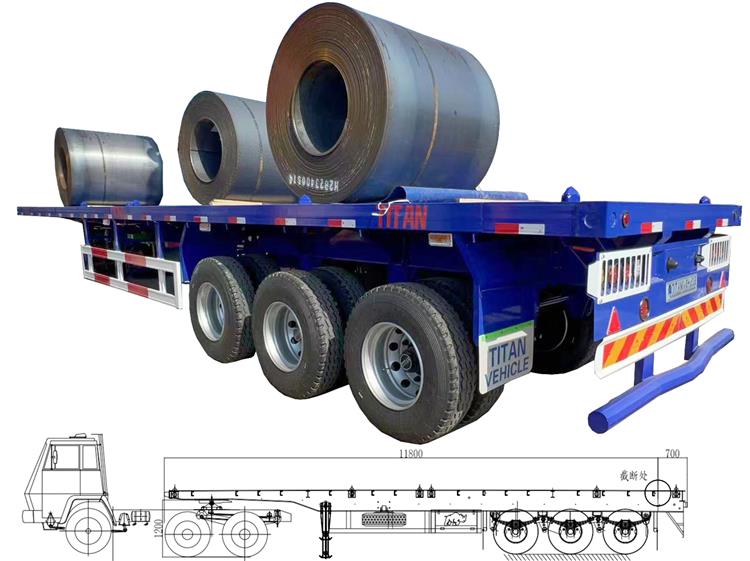 Triple Axle Platform Semi Trailer Price In Uganda