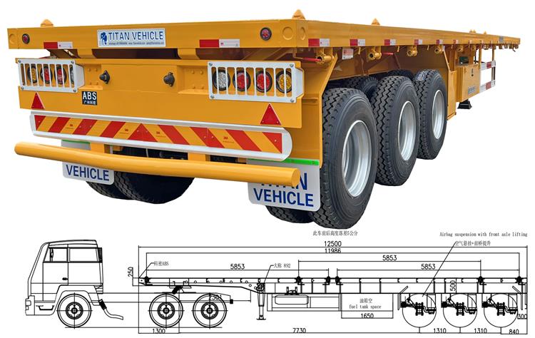Uganda Trailer 3 Axle 40 ft Flatbed Trailer for Sale Prices Manufacturer in Uganda