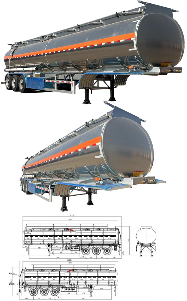 Uganda Trailer Aluminum Fuel Tanker Semi Trailer Price