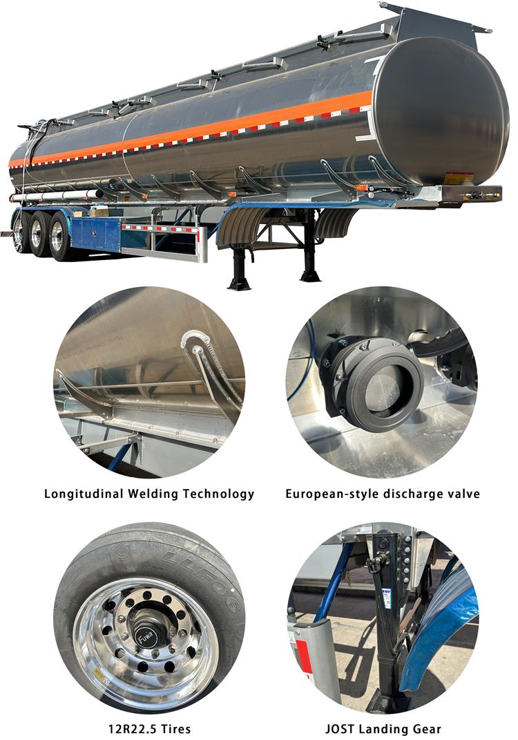 Uganda Trailer Aluminum Fuel Tanker Semi Trailer Price