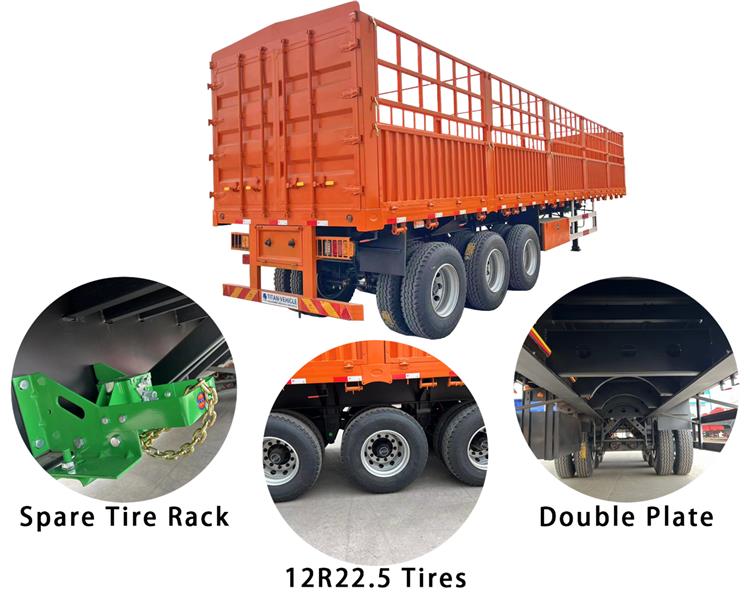 Tri Axle Fence Semi Trailer Livestock Trailer Price In Uganda