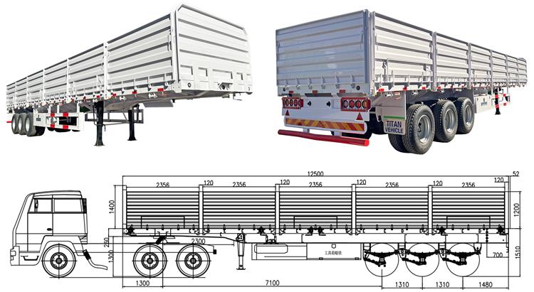 60 Ton Side Wall Semi Trailer for Sale In Uganda Kampala