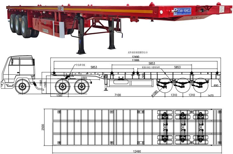 40 foot Flat Deck Trailer for Sale In Uganda