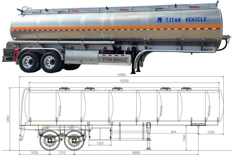 2 Axle Aluminum Tanker Trailer for Sale In Uganda