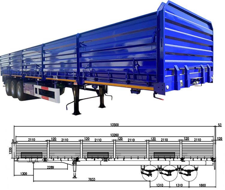 Triaxle Trailer with Boards Transport Lithium Ore for Sale In Uganda Kampala