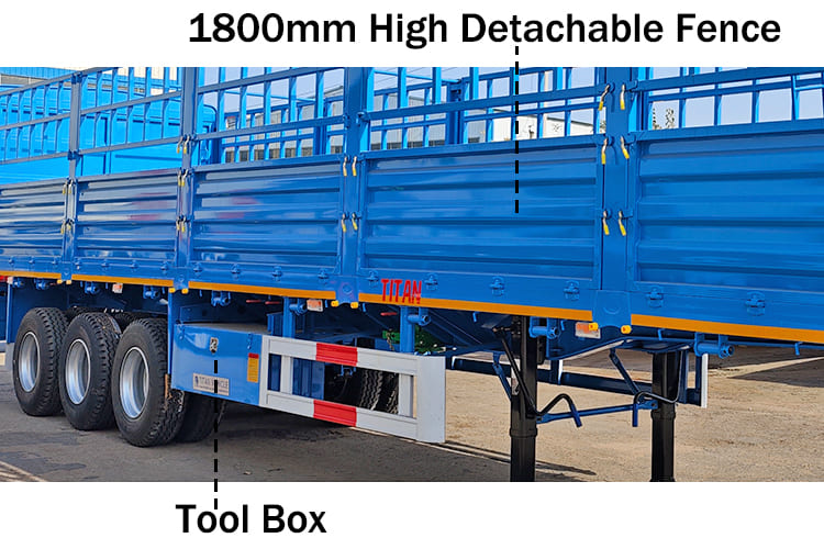 Livestock Flatbed Fence Semi Trailer for Sale in Uganda
