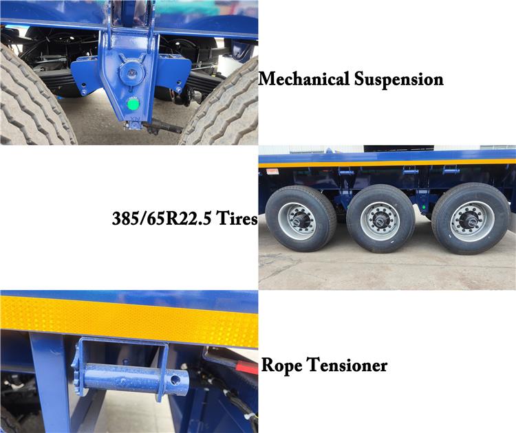 3 Axle 40ft Flat Deck Trailer with Single Tires for Sale In Uganda